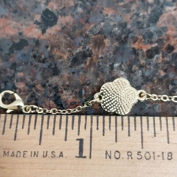 Reversible Goldtone Clover Bracelet/Anklet...NEW - Picture 4 of 6